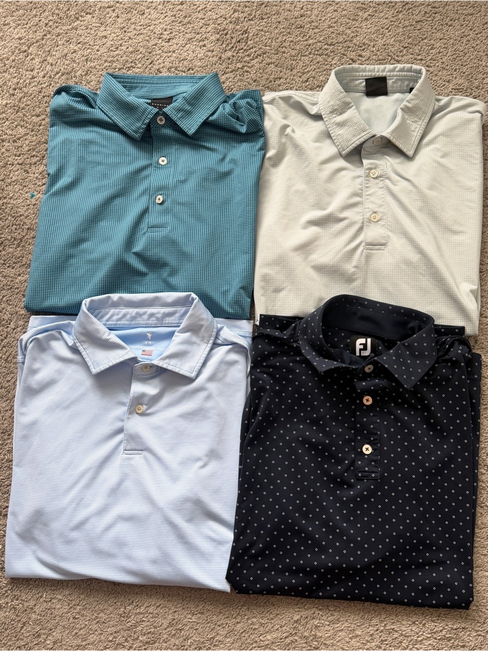 Lot of 4 Mens Medium Golf Polos FootJoy Fairway Greene Dunning